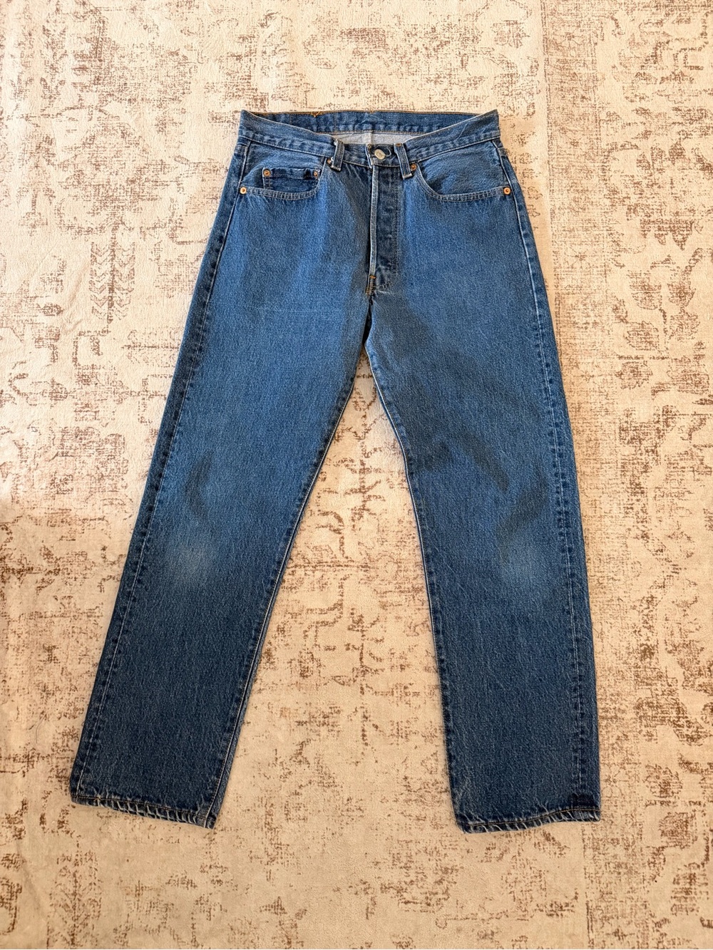 Vintage Levi's Straight-Leg Blue Denim Jeans